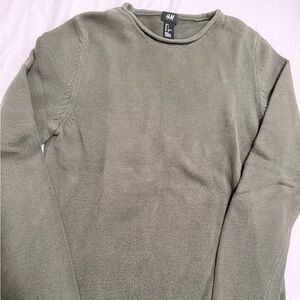 H&M Olive Green Men's Crewneck Sweater